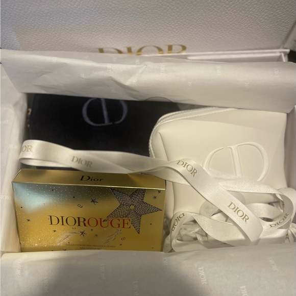 DIOR LIPSTICK 💄 (4) & DIOR TRAVEL POUCH (2) TOILETRY COSMETIC BAG INC. BOX SET - Picture 5 of 12